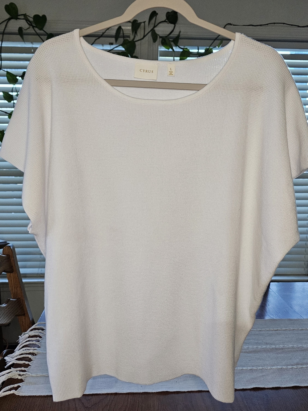 Cyrus White Short Sleeve Knit Top